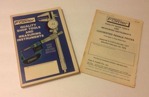 1978 Fowler Shop Tool Measuring Instruments Catalog 1377 + Resale Price Guide