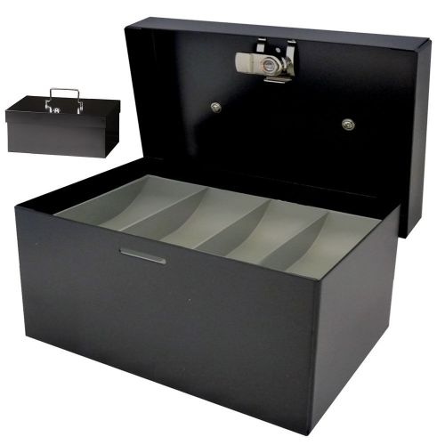 209mm portable sturdy metal cash/money box no.08 organiser/coins tray/key lock for sale