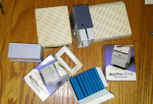 LOT 4 self inking rubber stamps plus 10 replacement pads