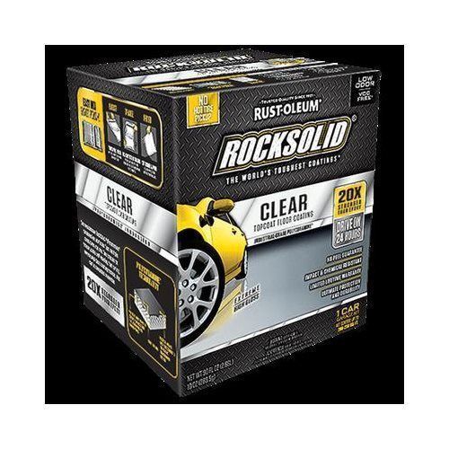 Rust-oleum rocksolid clear topcoat floor coating 1 car garage kit for sale