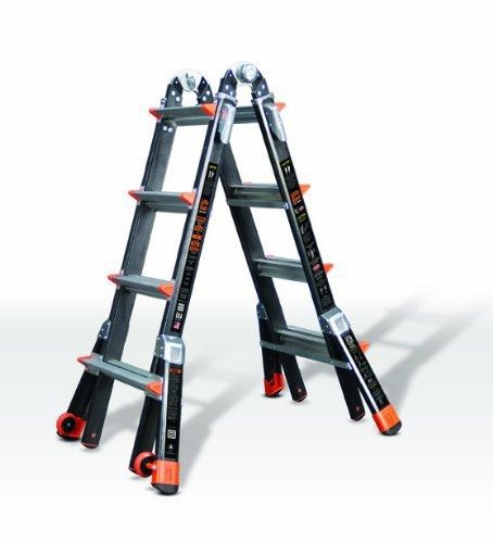 Dark horse 300-pound duty rating fiberglass multi-use ladder, 17-feet for sale
