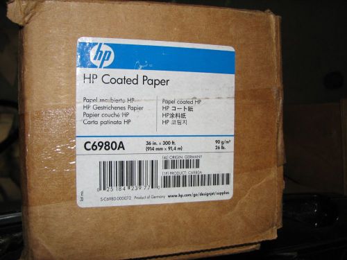 HP C6980A Large-Format, Coated Paper Roll, 36in x 300ft