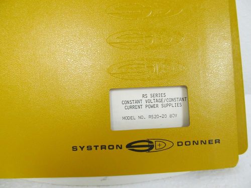 Systron-Donner RS Series Power Supplies Instruction Manual