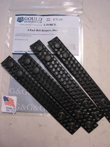 L76w 4 lot g&amp;g black basketweave police belt keepers 1&#034; wide blacked out snaps for sale