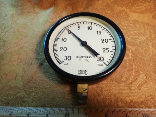 Vintage Marshalltown Mfg. Compound Vacuum Pressure Gauge 30-30 - Free S&amp;H USA