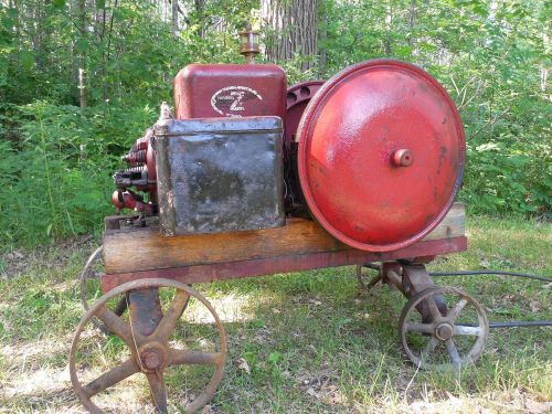 Great running 1 1/2hp fairbanks z dishpan hit &amp; miss engine on cart (with video) for sale