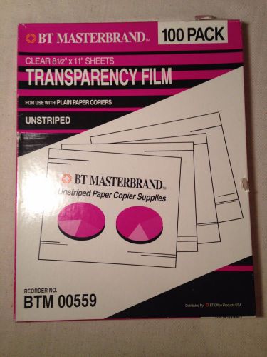 BTM00559 BT Masterbrand Transparency Film for plain paper copiers 100 pack