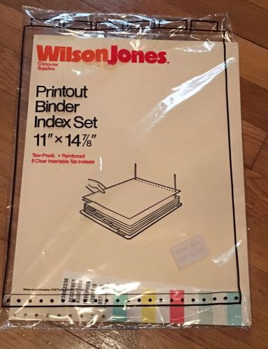 Wilson Jones Printout Binder Index Set 11&#034;x14 7/8&#034; New In The Pack