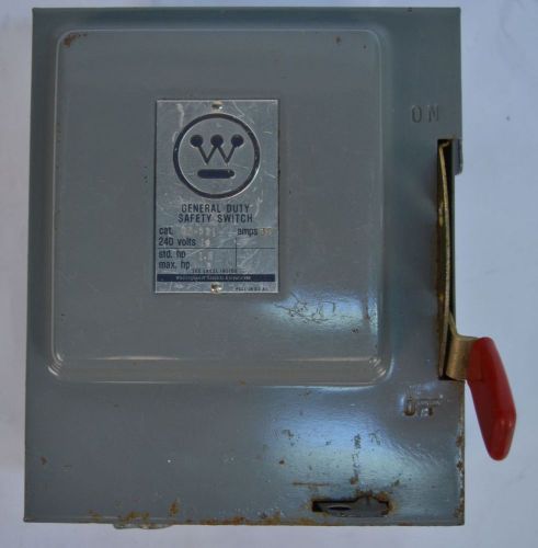 Westinghouse fusible general duty safety switch gf-221 gf221 30a 240v 30 amp for sale