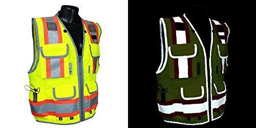 Radians SV55-2ZGD Class 2 Heavy Woven Two Tone Engineer High Visibility Vest XL