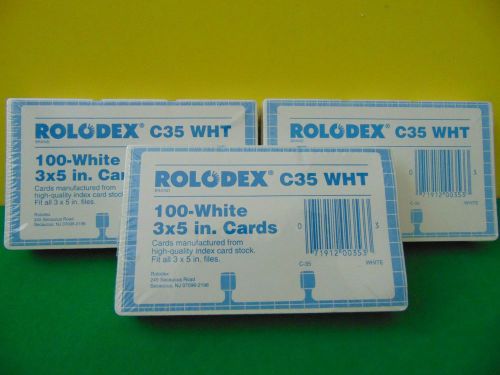 300 Genuine Rolodex C35 WHITE 3 x 5 Inches Refill Cards New &amp; Sealed