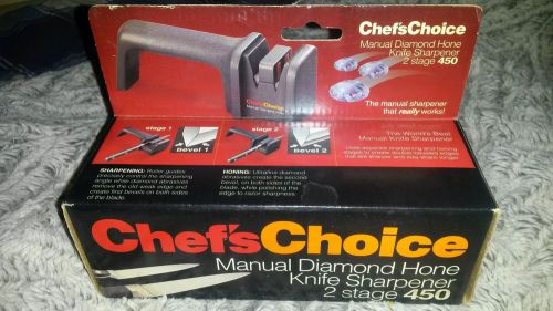 New! chef&#039;s choice - 450 - manual diamond hone 2 stage knife sharpener for sale