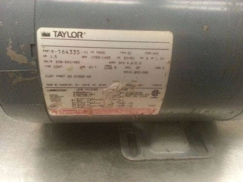 1.5 HP Taylor Ice Cream Machine Beater Motor USED