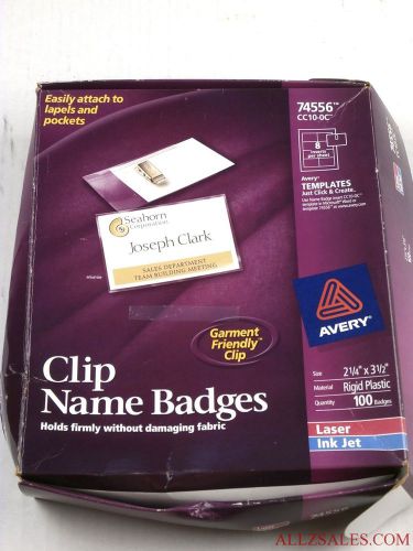 Avery 74556 Clip style rigid 2-1/4x3-1/2 laser/ink jet badges (Partial x47)