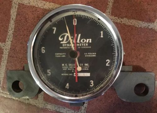 Vintage Dillon Dynamometer 7,500 lbs 5&#034; Dial With 50 lbs Divisions Nice Used!