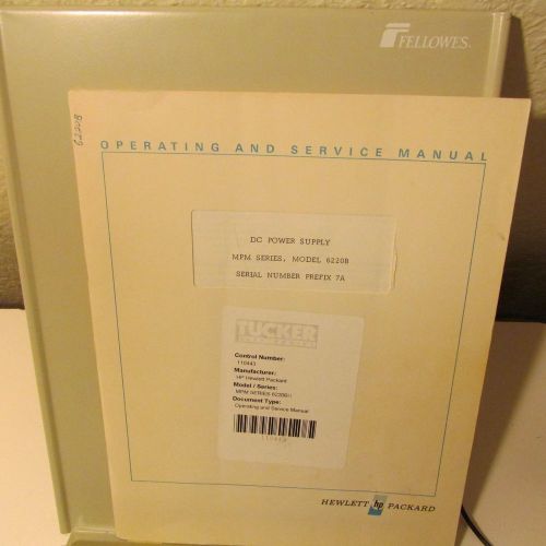 AGILENT HP 6220B  POWER SUPPLY  OPERATING/SERVICE MANUAL, SCHEMATIC,PARTS LIST