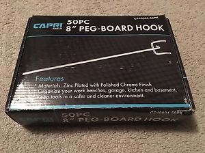 50 Pc 8&#034; Peg Board Hooks By Capri