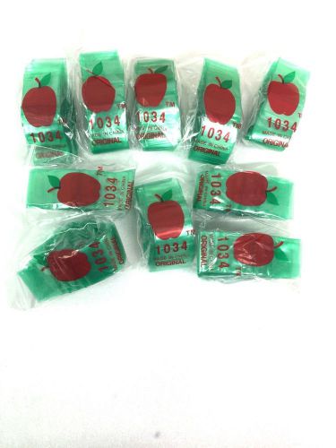 Top Quality 1034(1&#034;x3/4&#034;) Green Color Apple Brand 1000 Mini Zip Lock Baggies
