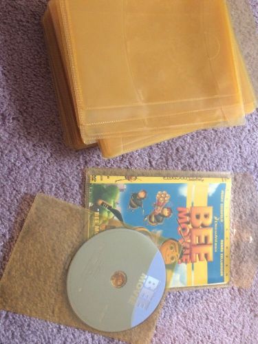 Blu-ray, dvd, cd (35) yellow plastic sleeves for sale