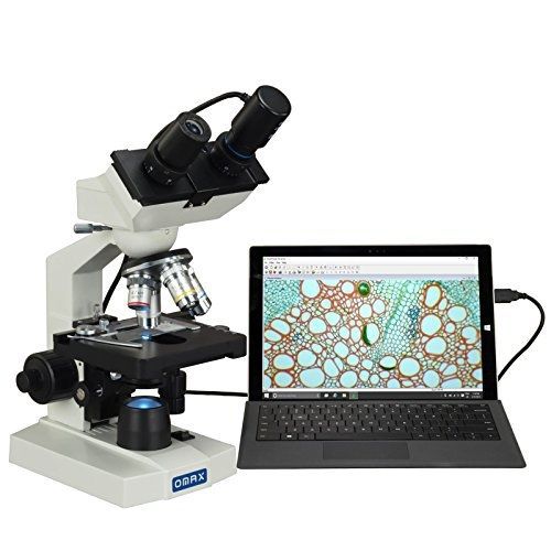 Omax 40x-2500x lab binocular compound led microscope with double layer for sale