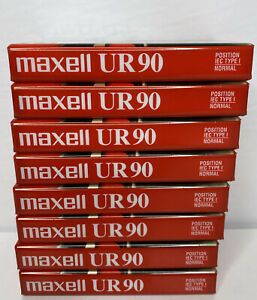 Maxell UR-90 Blank Audio Cassettes (8 Pack) 90 Min Normal Bias - Factory Sealed