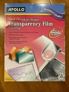 NEW Apollo Quick Dry Inkjet Printer Transparency Film Universal Premium Open Box