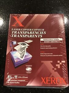 Transparencies, Clear by Xerox, 8.5&#034; X 11&#034;, 100 Sheets, XER3R3108, NEW 3R3108
