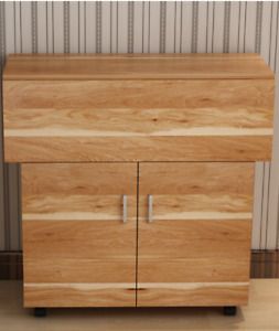 Kitchen Industrial Floor Storage Cabinet, Retro Wooden Sideboard, Rustic Brown