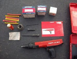 Hilti DX 36M Powder Actuator Nail Stud Gun w/ Case, instructions, tools &amp; nails