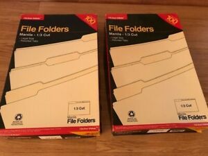 Manila Folders Legal Size 1/3 cut Assorted Tabs Qty 2 - 100 Count Boxes