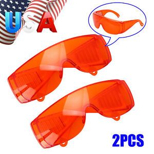 2Pcs Dental Red Protective Eye Goggles Glasses For Whitening LED Curing Lights