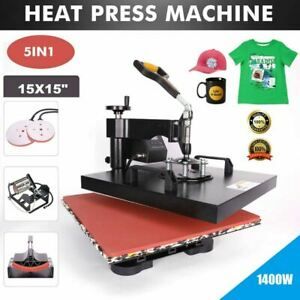 15&#034;x15&#034; Combo T-Shirt Heat Press Transfer Machine 5 IN 1 Sublimation Swing Away