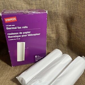 Thermal Fax Roll Staples 1/2” Core 9 Rolls 8 1/2in X 98 Ft One Sealed Box Plus