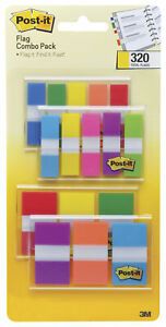 Post-it Flags Combo Pack, 1/2 and 1 Inch, 320 Flags
