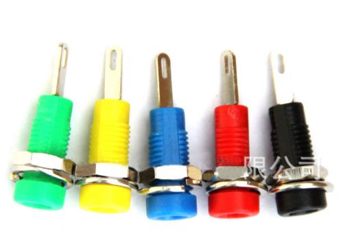 50PCS 5 color 2mm banana socket for Power Cables Test probe 2.0mm Binding Posts