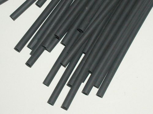 Pk of 24 te raychem dwp-125-3/16-0-stk heat shrink tubing each 4&#039; long black for sale