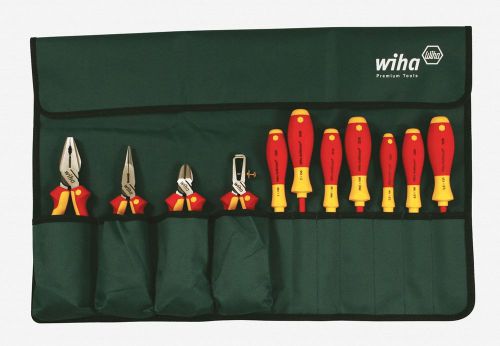 Wiha 32986 11 piece insulated industrial pliers/cutters/drivers pouch set for sale