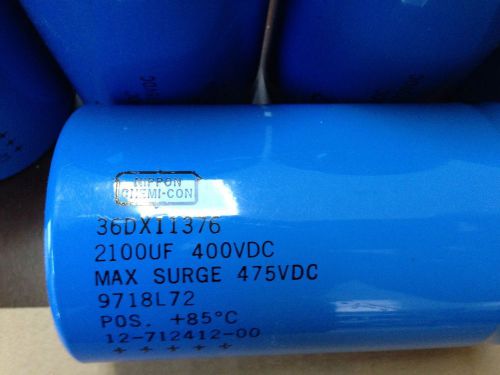 6 new nippon capacitors 2100uf  400vdc 475 surge - 36dx11376 - nos new old stock for sale