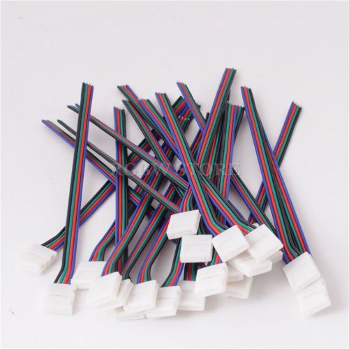 100Pcs 10mm Waterproof Strip PCB Connector Adapter 4Pin LED RGB LED Connector/D