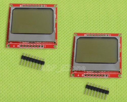 2pcs 84x48 84*48 nokia 5110 lcd module with white backlight adapter pcb for sale