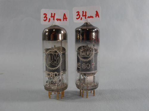 2 x VALVO E80F MATCHED PAIR  Audio Vacuum Pentode Tube Gold Pin // Tested!!