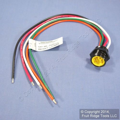 12&#034; woodhead mini-change receptacle quik disconnect cord pigtail 16/5 male 41310 for sale