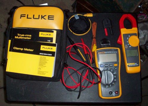 Fluke 116/323 hvac digital multimeter and clamp meter combo kit for sale