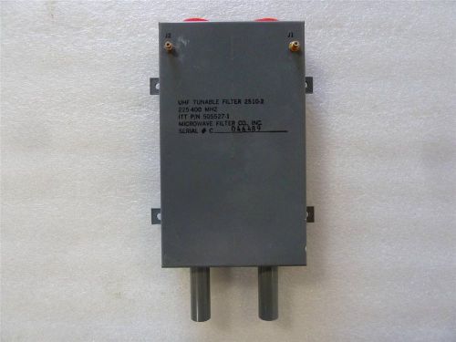 Microwave Filter Co. UHF Tunable Band Pass Filter Model 2510-2 P/N: 505527-1