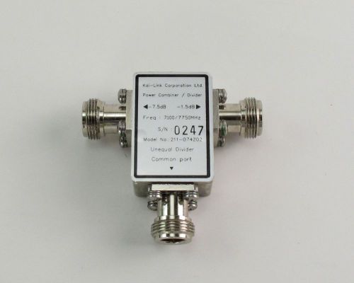 7100 / 7750 mhz - kai-link 2-way power combiner/ divider -7.5db  -1.5db for sale