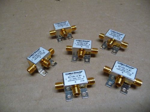 Lot of 6 mini-circuits zx10r-14-s+ sma coaxial power splitter/combiner 10000 mhz for sale