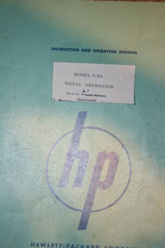 HP 618A Signal Generator Operating Servicing Manual WITH SCHEMATICS