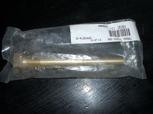 THERICE BRASS INDUSTRIAL THERMOWELL.  3-4 J2WWG: 3/4 NPT X 6&#034;. 1EVD1