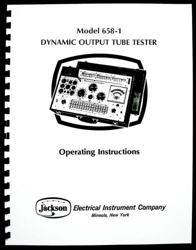 Jackson 658-1 tube tester manual with tube test data for sale