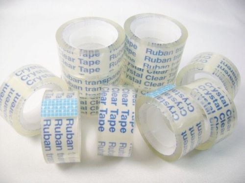 12 Rolls CRYSTAL CLEAR TAPE 3/4&#034; x 600&#034; 19mm Transparent Sticky Dependable